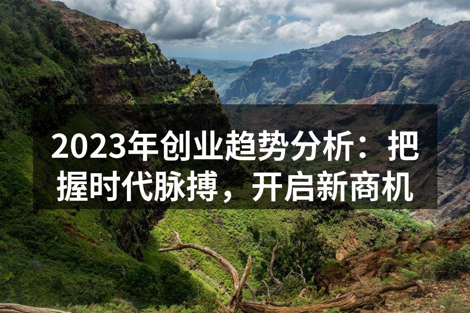 2023年创业趋势分析：把握时代脉搏，开启新商机